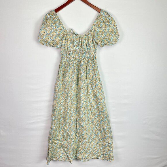 Faithfull the Brand Revolve Terina Linen Midi Dress Sabinosa Floral Print XS - Picture 3 of 8